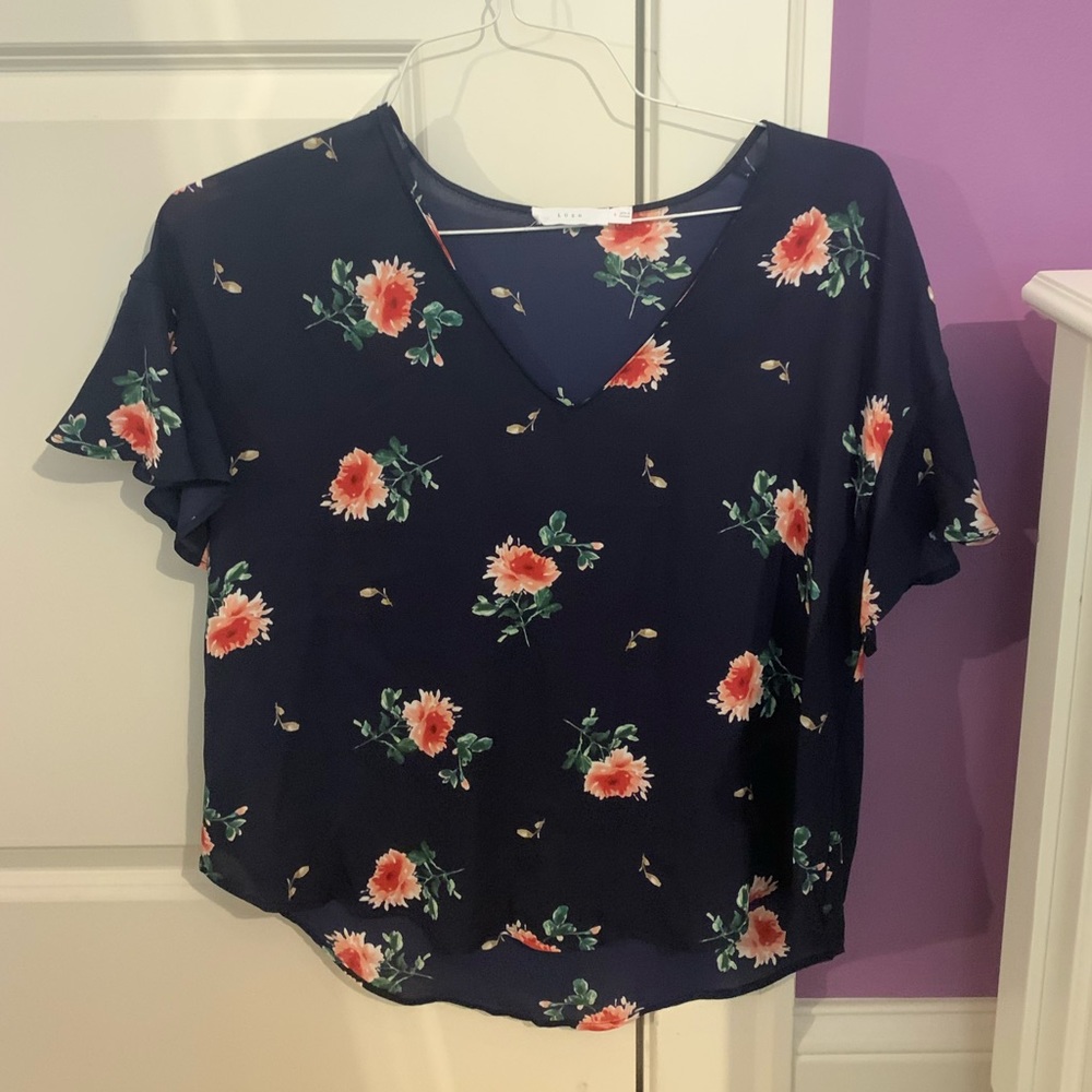 Short Sleeved Floral Blouse